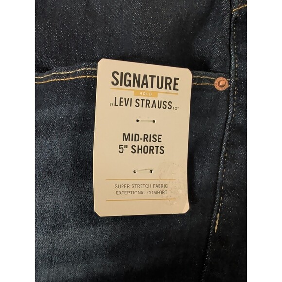 NWT 2 pair Levi Strauss Signature Gold Women's Blue Denim Jean Shorts Size 24 - Picture 5 of 16
